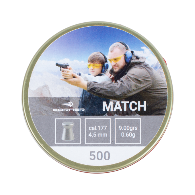 Пуля пневматическая BORNER MATCH 4,5мм, 0,60гр (500 шт.) 00184649 Пуля пневматическая BORNER MATCH 4,5мм, 0,60гр (500 шт.) 00184649
