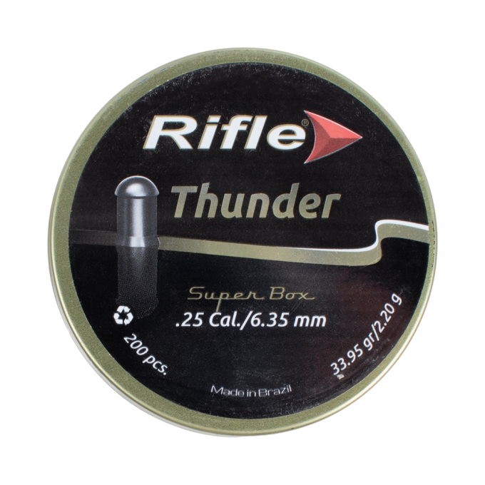 Пуля пневматическая RIFLE FIELD SERIES THUNDER 6,35мм, 2,20гр. (200 шт.) 00232076 Пуля пневматическая RIFLE FIELD SERIES THUNDER 6,35мм, 2,20гр. (200 шт.) 00232076